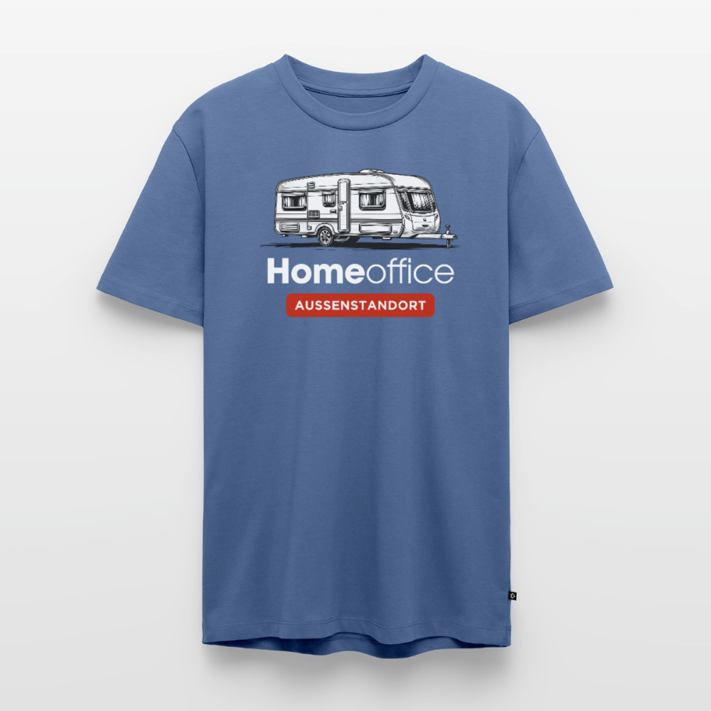 Wohnwagen Homeoffice - Herren Camping T-Shirt - Taubenblau