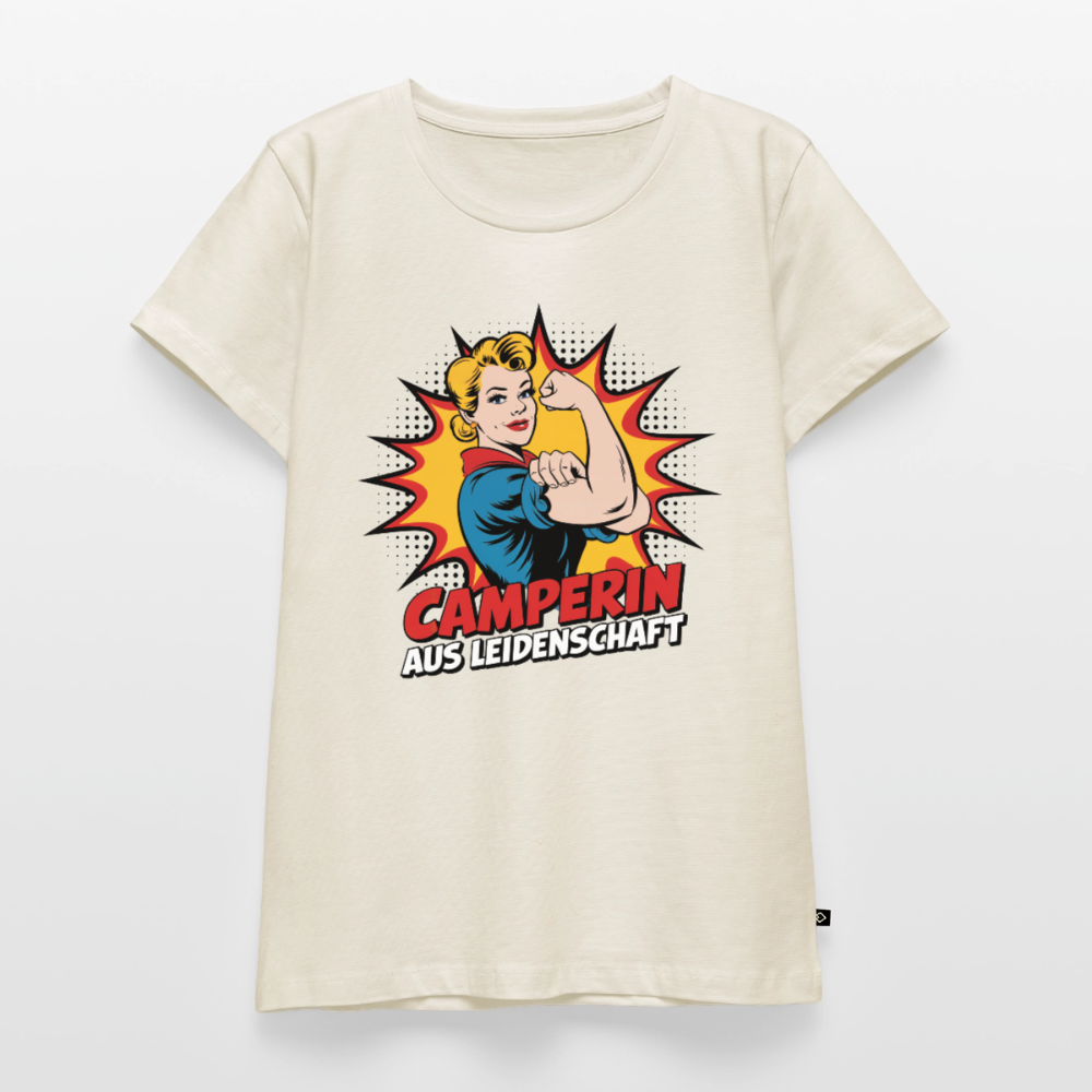 Camperin aus Leidenschaft - Damen Camping T-Shirt - Naturweiß