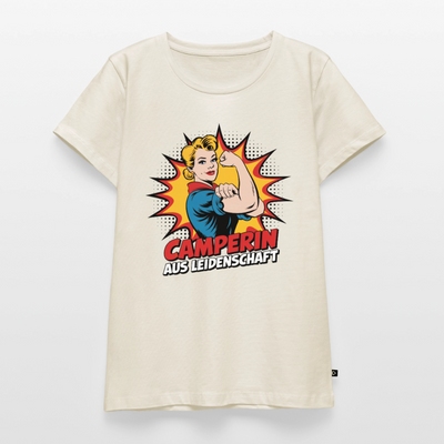 Camperin aus Leidenschaft - Damen Camping T-Shirt - Naturweiß