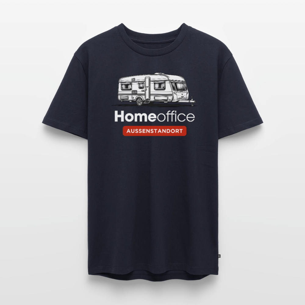 Wohnwagen Homeoffice - Herren Camping T-Shirt - Navy