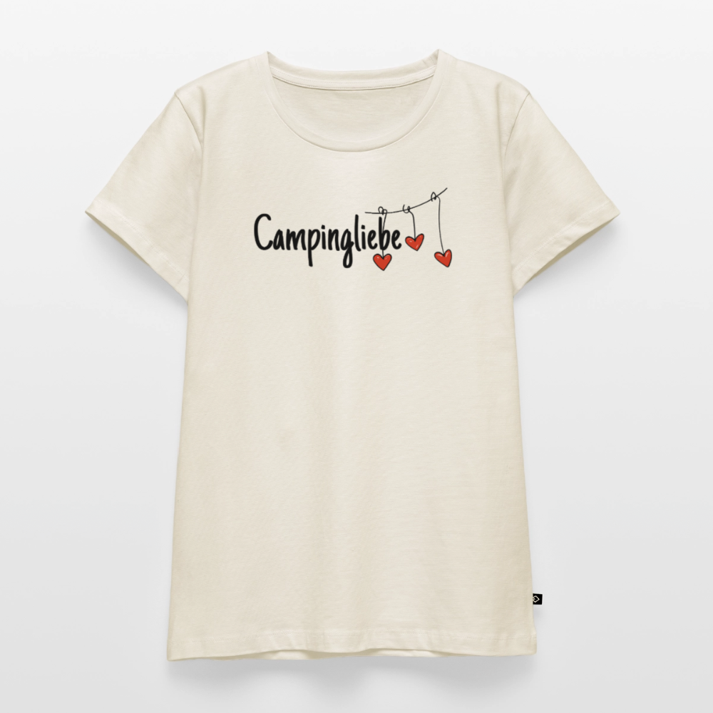 Campingliebe - Damen Camping T-Shirt - Naturweiß