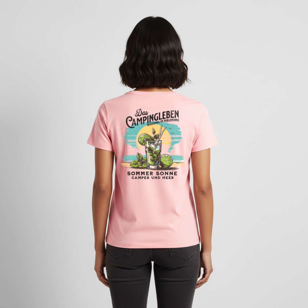 Das Campingleben - Damen Camping T-Shirt - Rosa