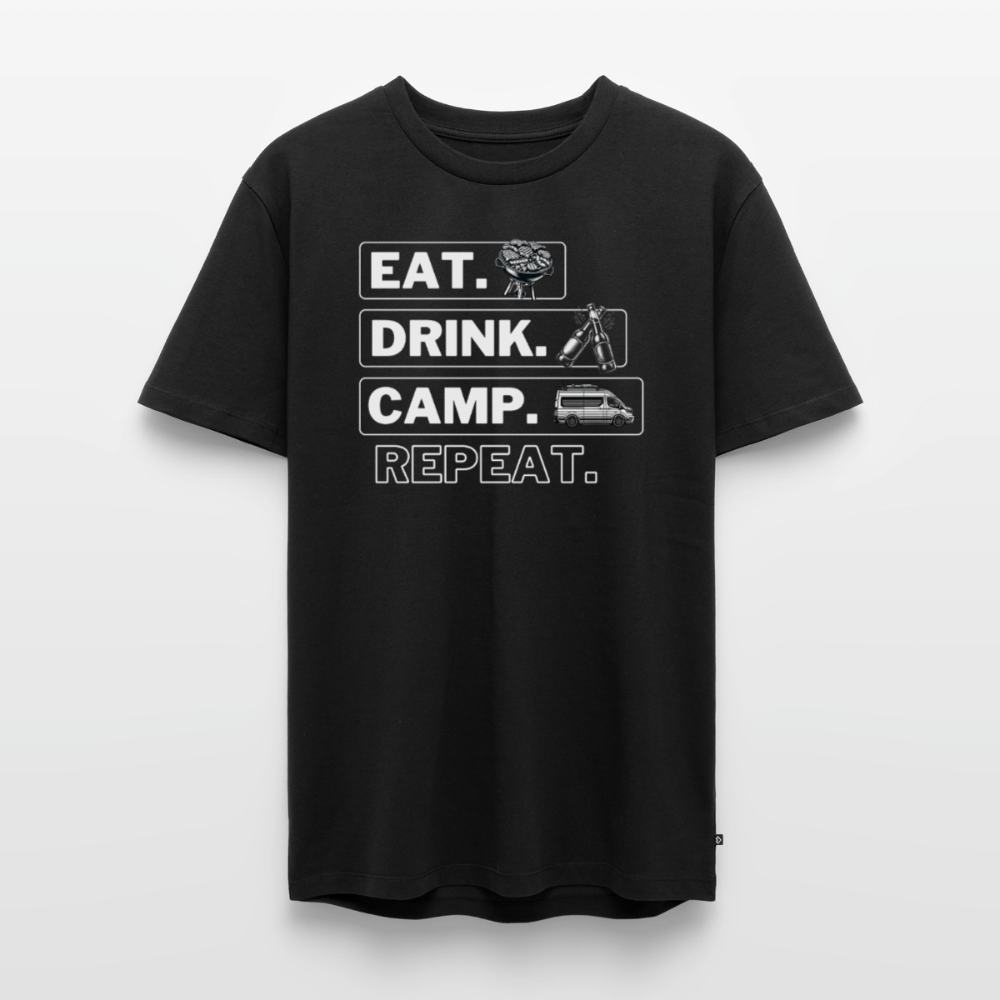 Eat Drink Camp - Herren Camping T-Shirt - Vanlife - Schwarz