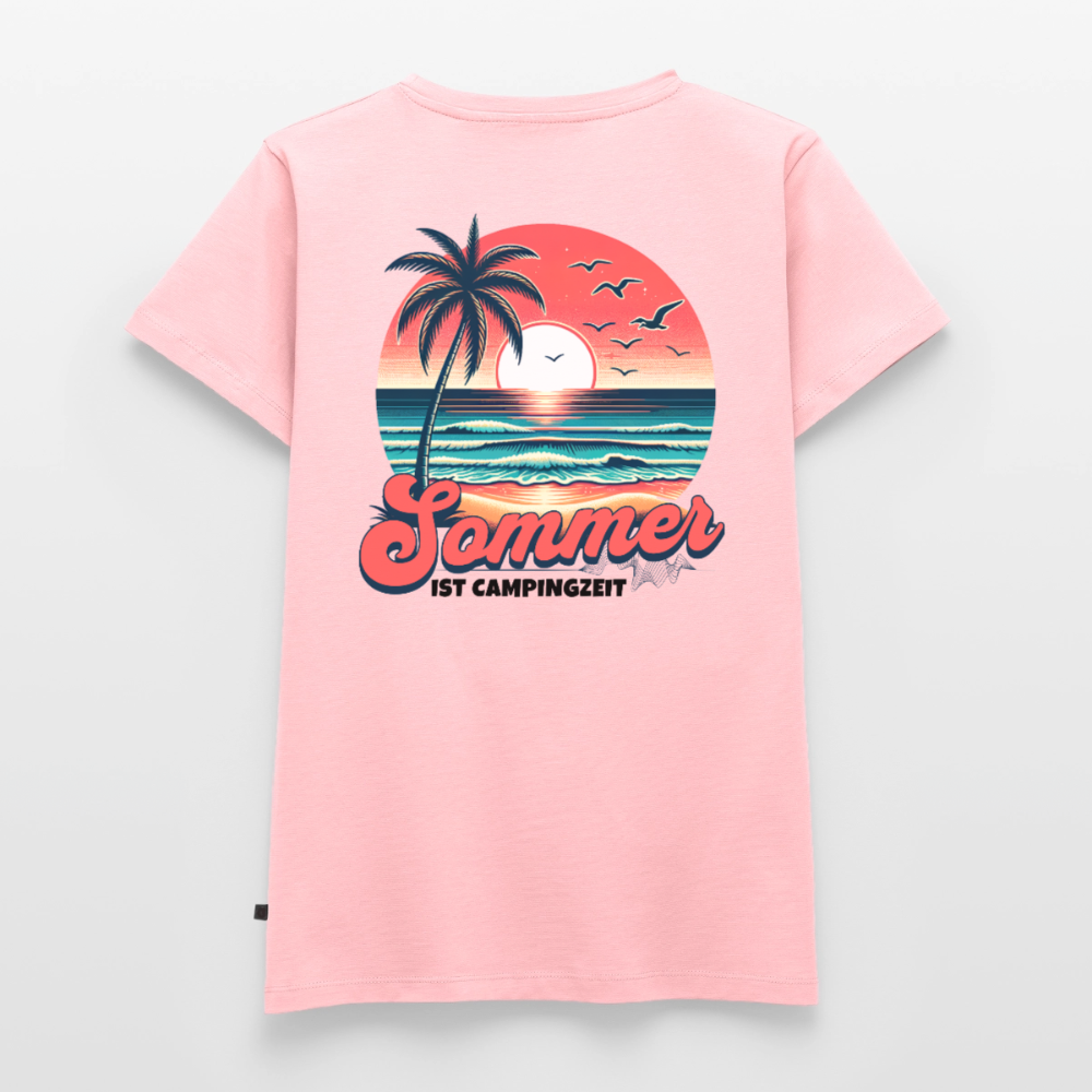 Sommer ist Campingzeit - Damen Camping T-Shirt - Rosa