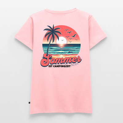 Sommer ist Campingzeit - Damen Camping T-Shirt - Rosa