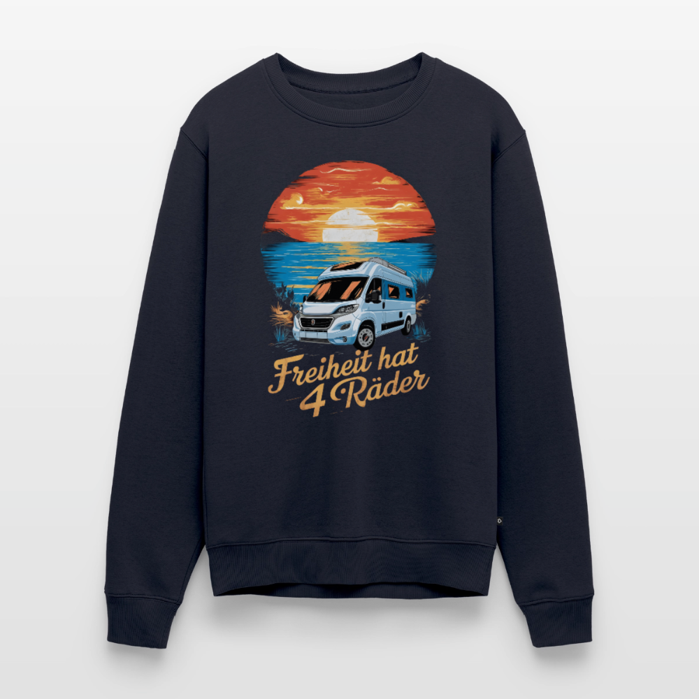 Freiheit hat 4 Räder - Herren Camping Sweatshirt - Vanlife - Navy