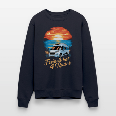 Freiheit hat 4 Räder - Herren Camping Sweatshirt - Vanlife - Navy