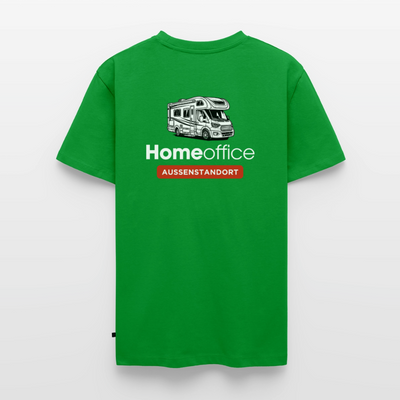 Wohnmobil Homeoffice - Herren Camping T-Shirt - Rückendruck - Grün