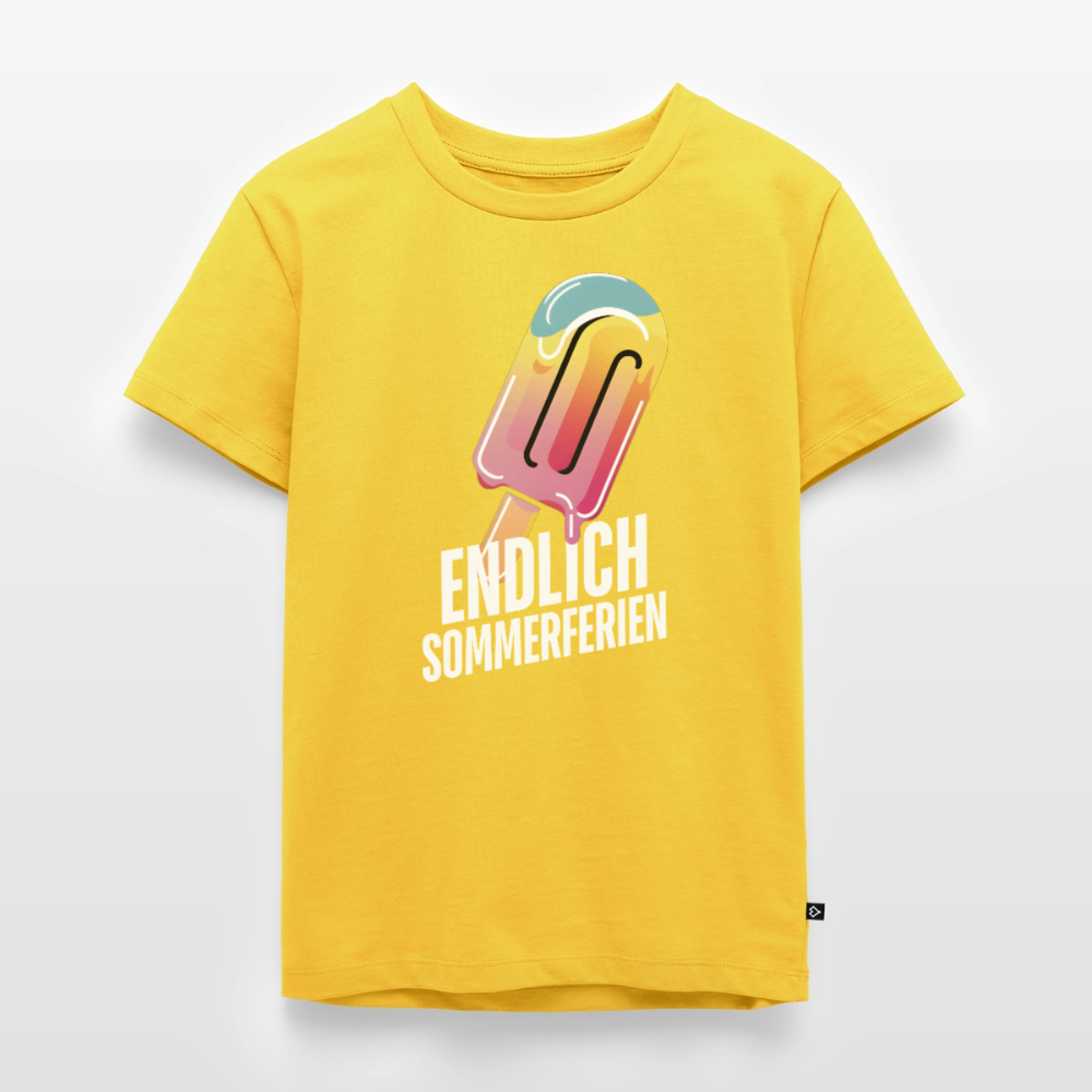 Endlich Sommerferien - Kinder Camping T-Shirt - Sonnengelb