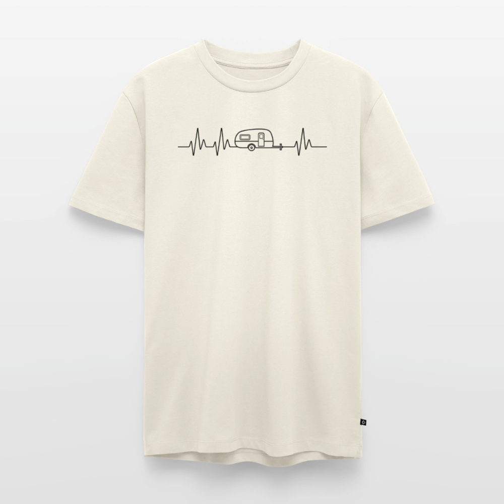 Herzschlag EKG Wohnwagen - Herren Camping T-Shirt - Naturweiß
