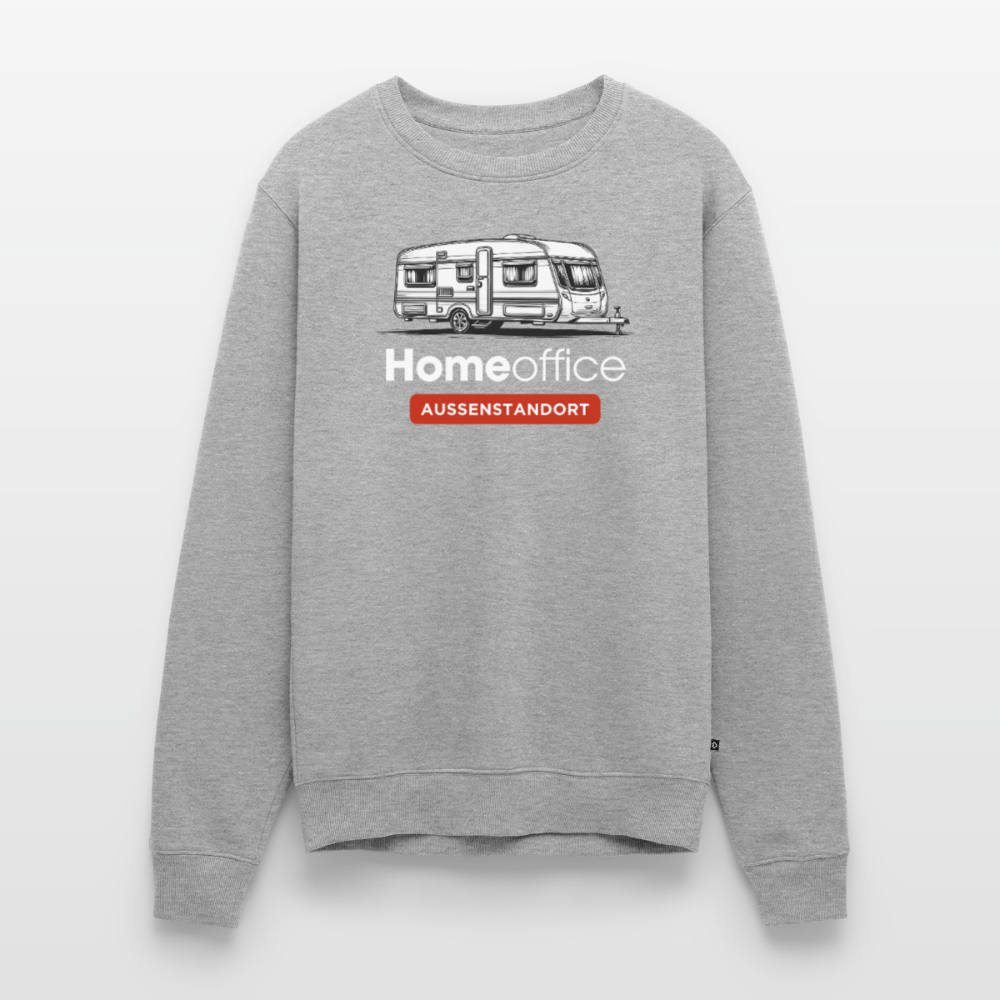 Wohnwagen Homeoffice - Herren Camping Sweatshirt - Grau meliert