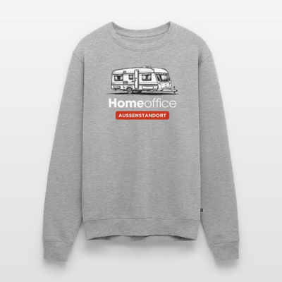 Wohnwagen Homeoffice - Herren Camping Sweatshirt - Grau meliert