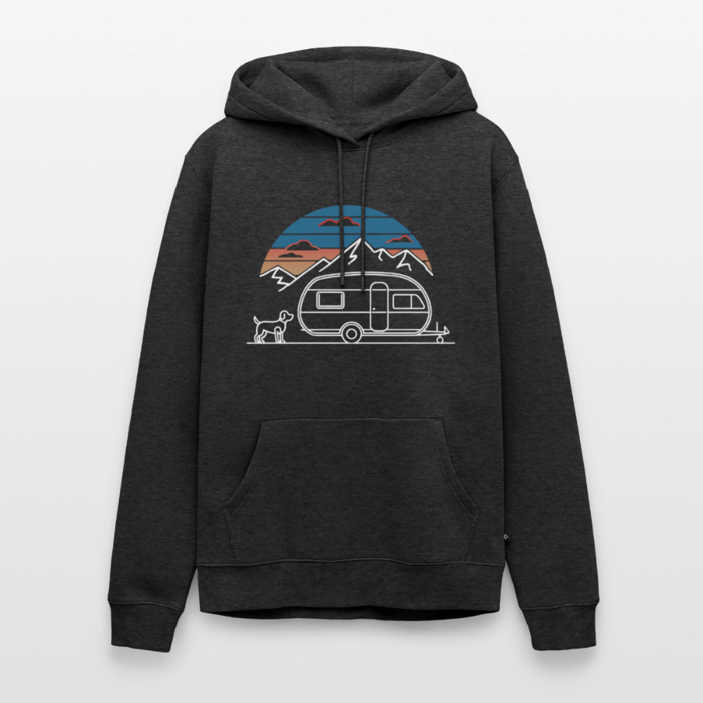 Wohnwagen mit Hund - Herren Camping Hoodie - Anthrazit meliert