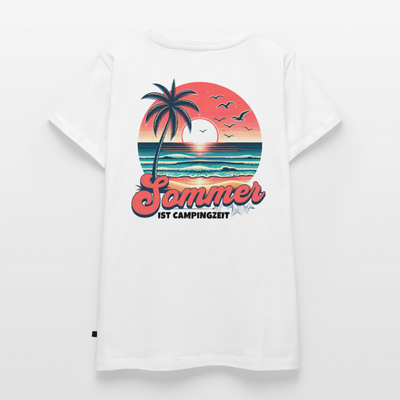 Sommer ist Campingzeit - Damen Camping T-Shirt - Weiß