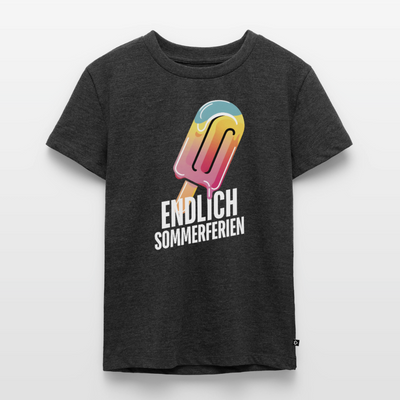Endlich Sommerferien - Kinder Camping T-Shirt - Anthrazit meliert