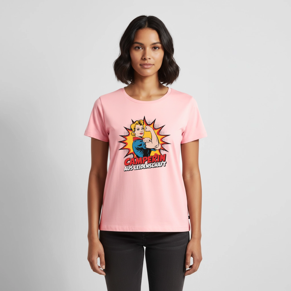 Camperin aus Leidenschaft - Damen Camping T-Shirt - Rosa