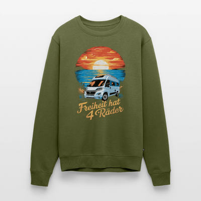 Freiheit hat 4 Räder - Herren Camping Sweatshirt - Vanlife - Khaki
