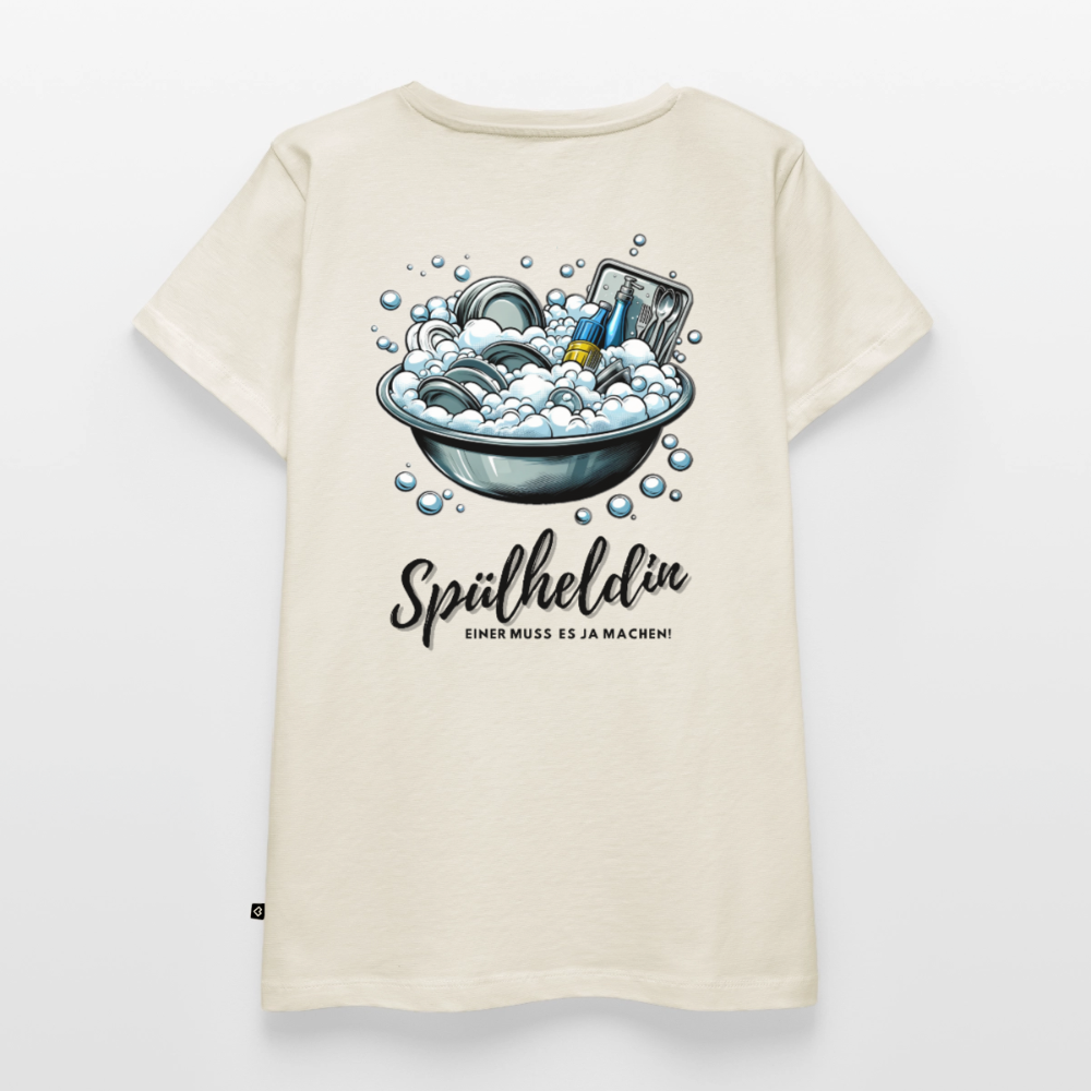 Spülheldin - Damen Camping T-Shirt - Naturweiß