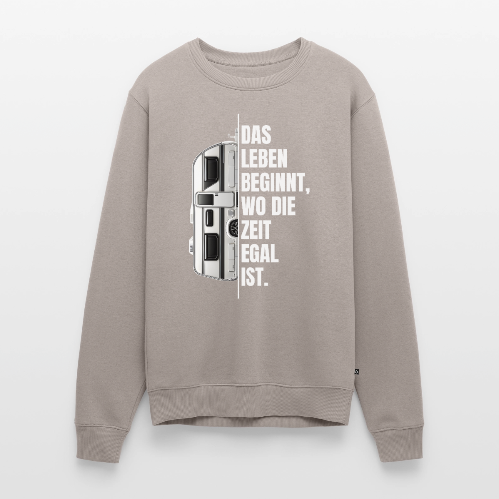 Camping ist Zeitlos - Herren Camping Sweatshirt - Wohnwagen - Taupe