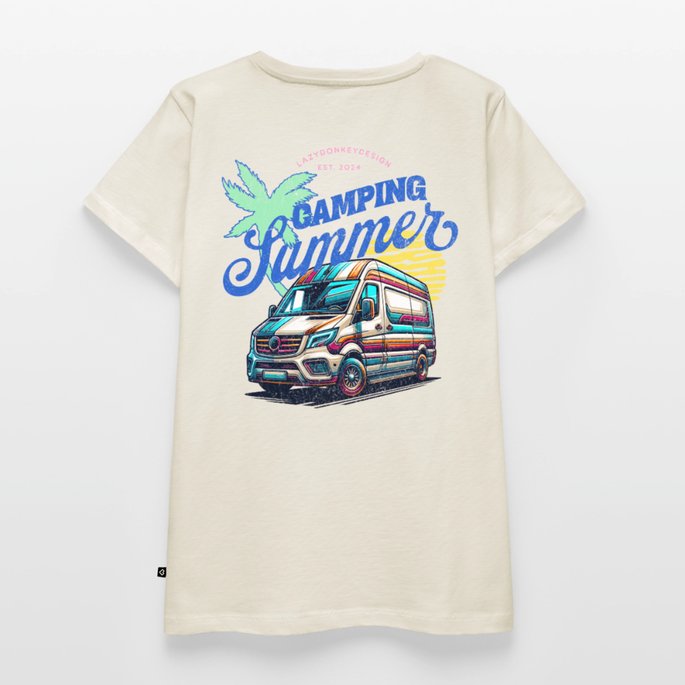 Camping Summer - Damen Camping T-Shirt - Naturweiß