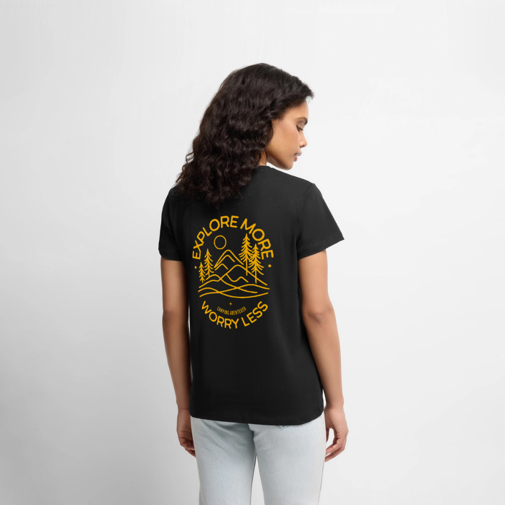 Explore More - Damen Camping T-Shirt - Schwarz