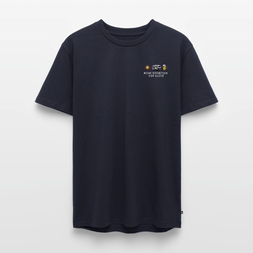 Definition von Glück - Herren Camping T-Shirt - Wohnwagen - Navy