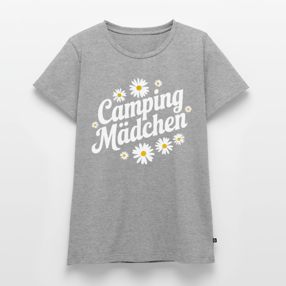 Camping Mädchen - Damen Camping T-Shirt - Grau meliert