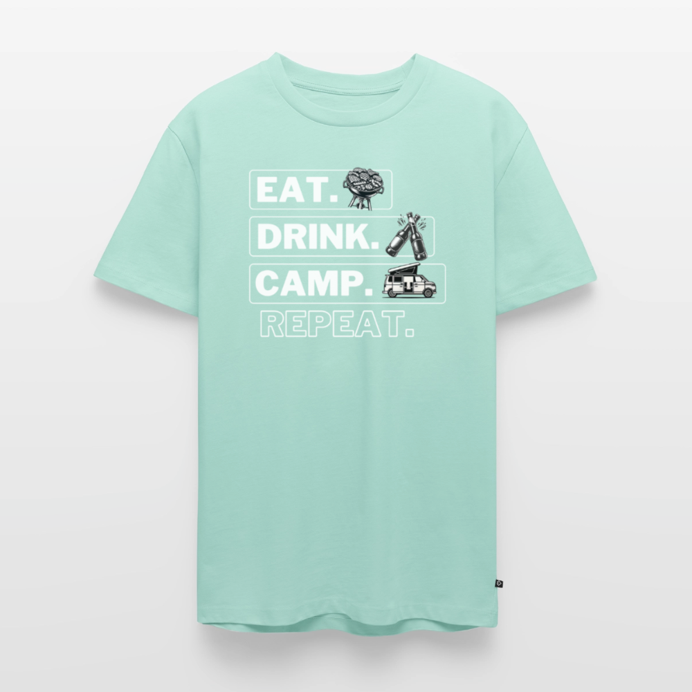 Eat Drink Camp - Herren Camping T-Shirt - Bulli - Mint 