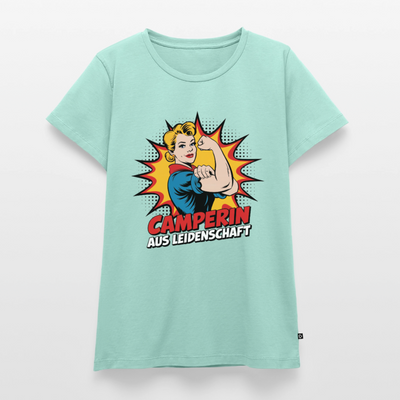 Camperin aus Leidenschaft - Damen Camping T-Shirt - Mint 