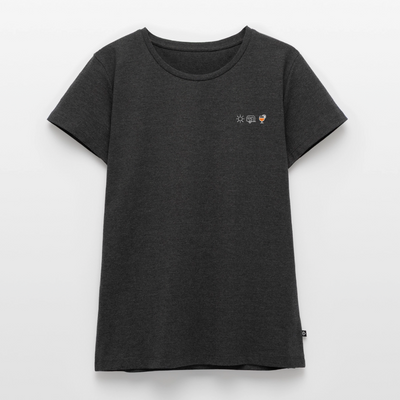 Sonne Wohnwagen Aperol - Damen Camping T-Shirt - Anthrazit meliert