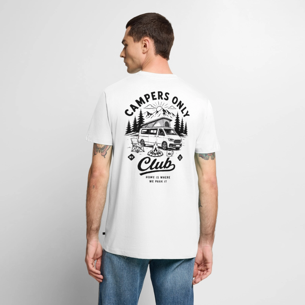 Campers Only Club - Herren Camping T-Shirt - Bulli - Weiß