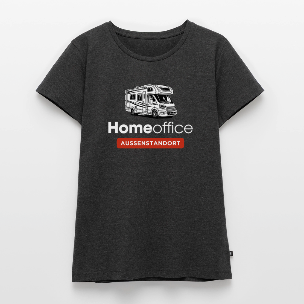 Wohnmobil Homeoffice - Damen Camping T-Shirt - Anthrazit meliert