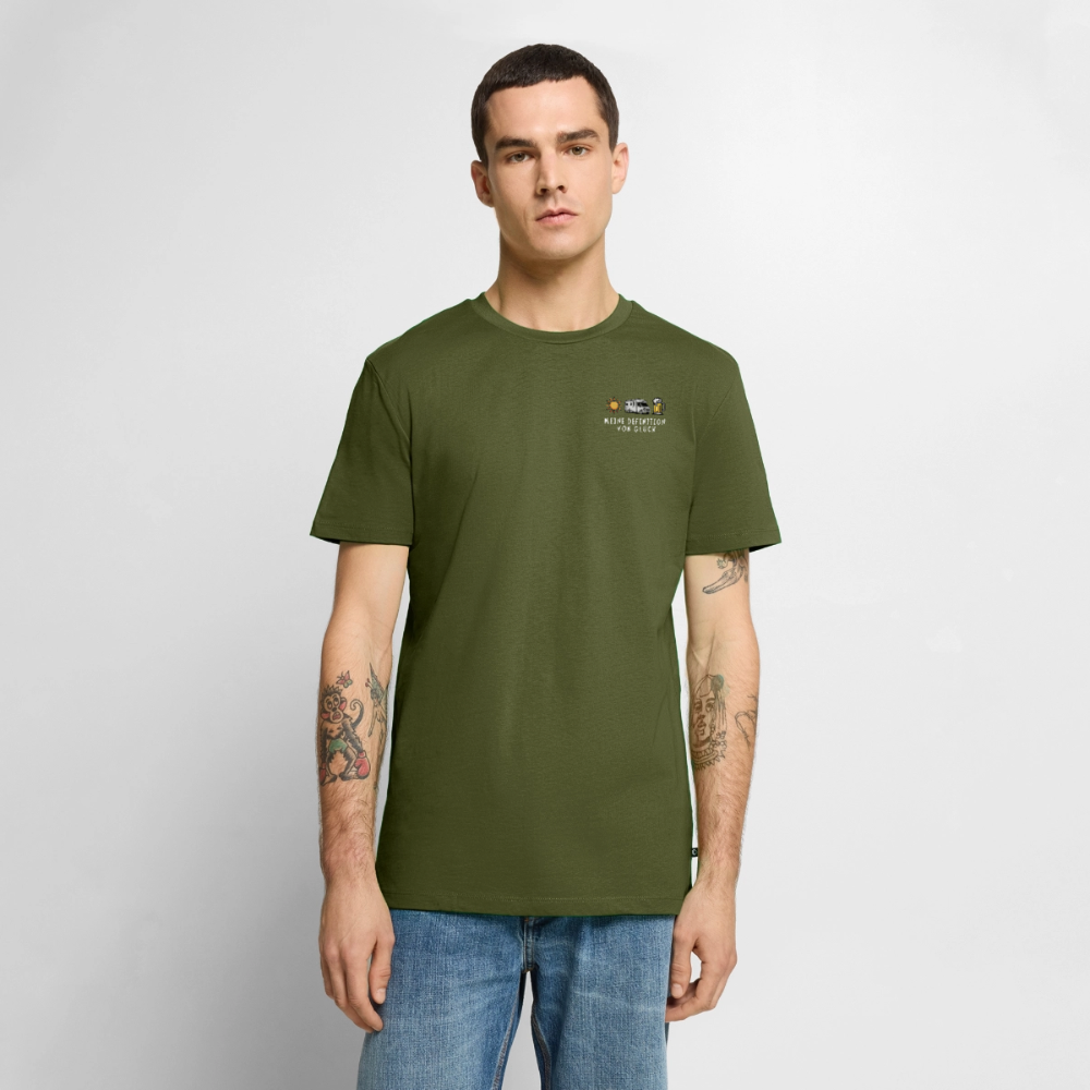 Definition von Glück - Herren Camping T-Shirt - Wohnmobil - Khaki
