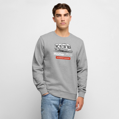 Wohnwagen Homeoffice - Herren Camping Sweatshirt - Grau meliert