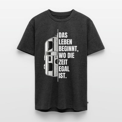 Camping ist Zeitlos - Herren Camping T-Shirt - Wohnwagen - Anthrazit meliert