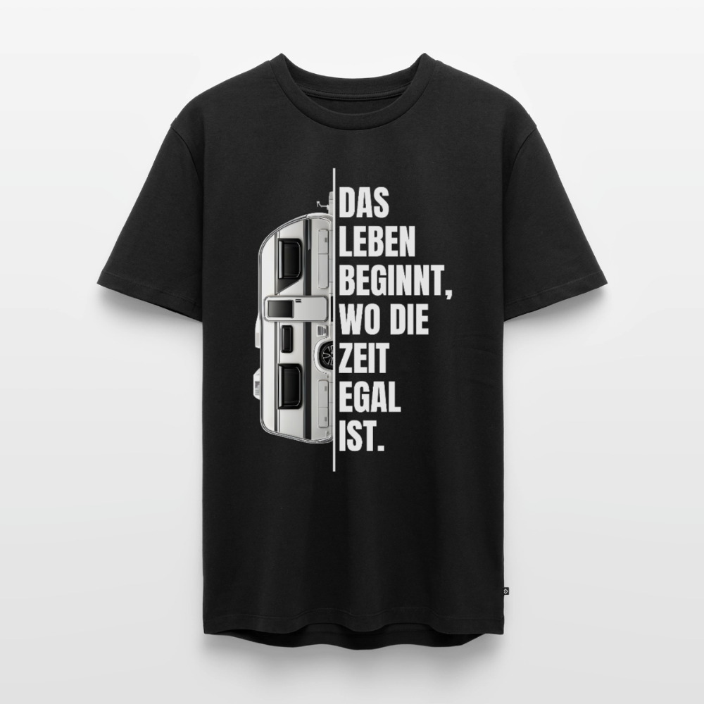 Camping ist Zeitlos - Herren Camping T-Shirt - Wohnwagen - Schwarz