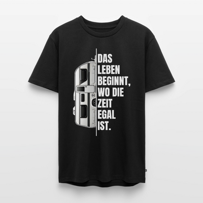 Camping ist Zeitlos - Herren Camping T-Shirt - Wohnwagen - Schwarz