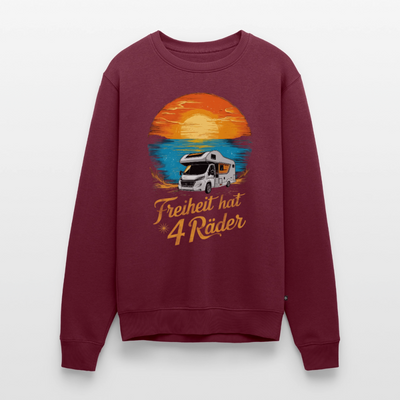 Freiheit hat 4 Räder - Herren Camping Sweatshirt - Wohnmobil - Burgunderrot