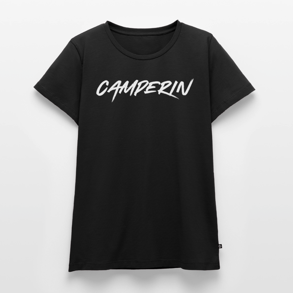Camperin - Damen Camping T-Shirt - Schwarz
