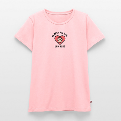 Herz und Hund - Damen Camping T-Shirt - Rosa