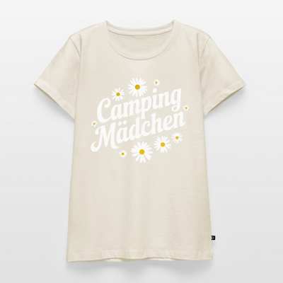 Camping Mädchen - Damen Camping T-Shirt - Naturweiß