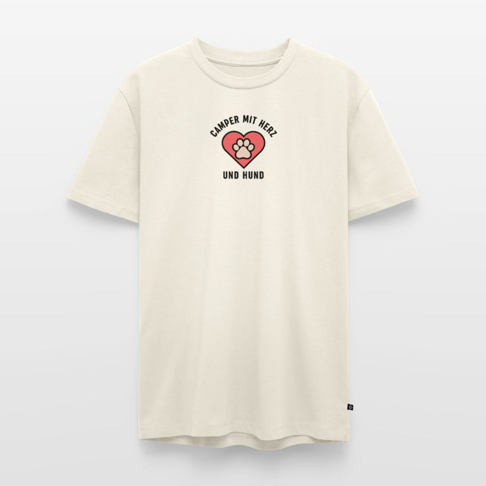 Herz und Hund - Herren Camping T-Shirt - Naturweiß