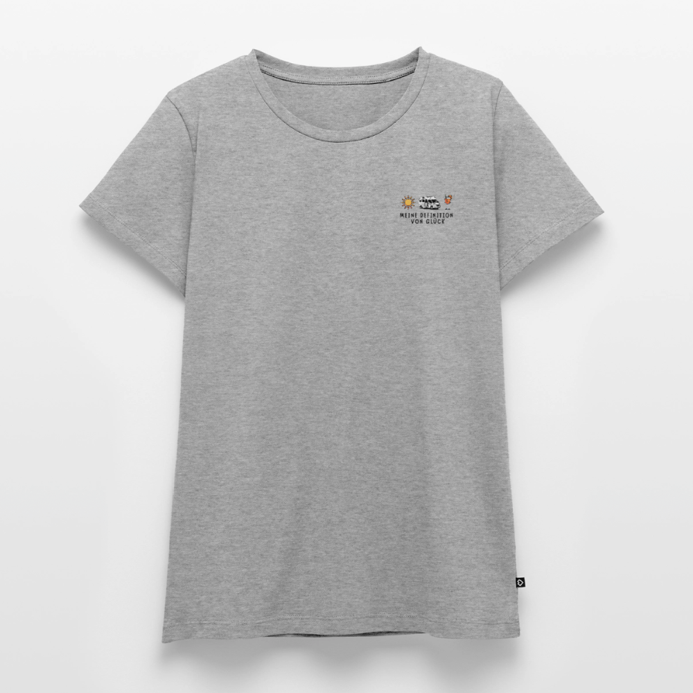Definition von Glück - Damen Camping T-Shirt - Van - Grau meliert
