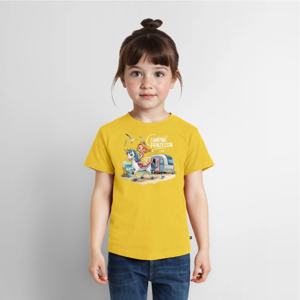 Camping Prinzessin - Kinder Camping T-Shirt - Sonnengelb