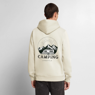 Camping Lifestyle - Herren Camping Hoodie - Naturweiß
