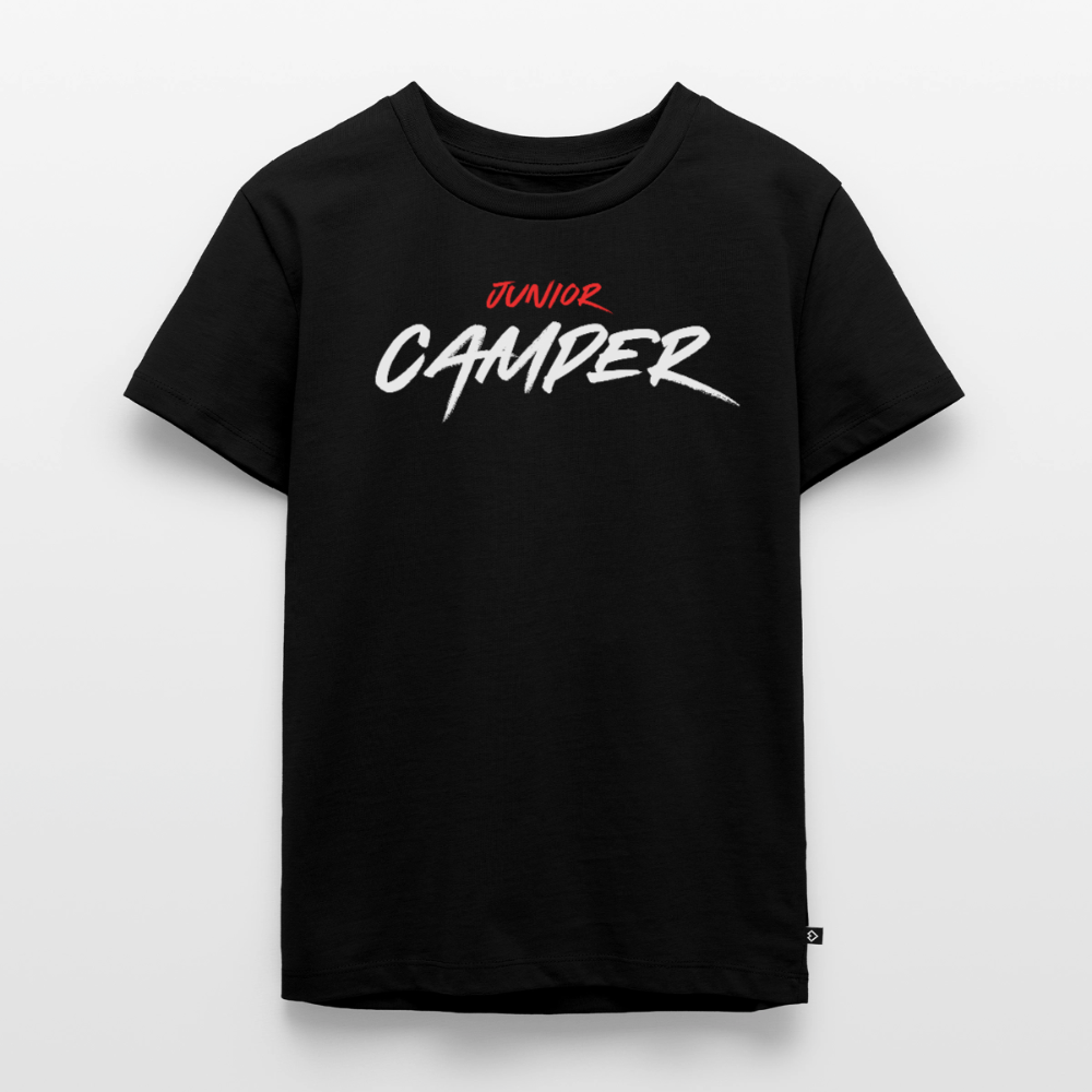 Junior Camper - Kinder Camping T-Shirt - Schwarz