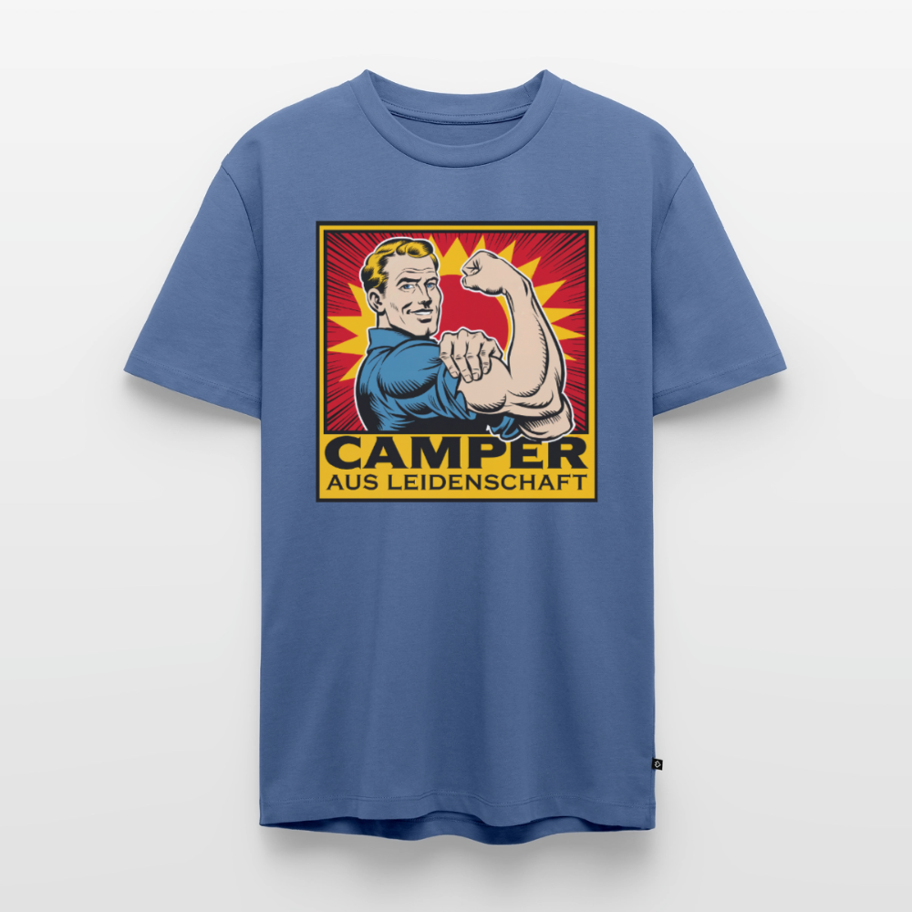 Starke Camper- Herren Camping T-Shirt - Taubenblau