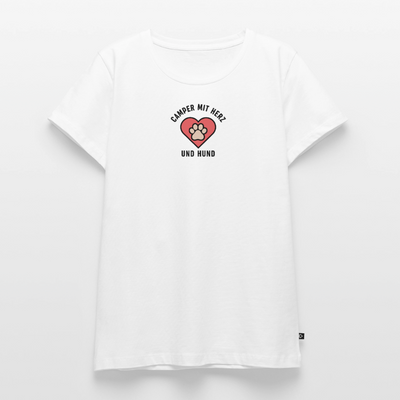 Herz und Hund - Damen Camping T-Shirt - Weiß