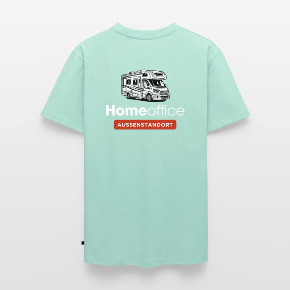 Wohnmobil Homeoffice - Herren Camping T-Shirt - Rückendruck - Mint 