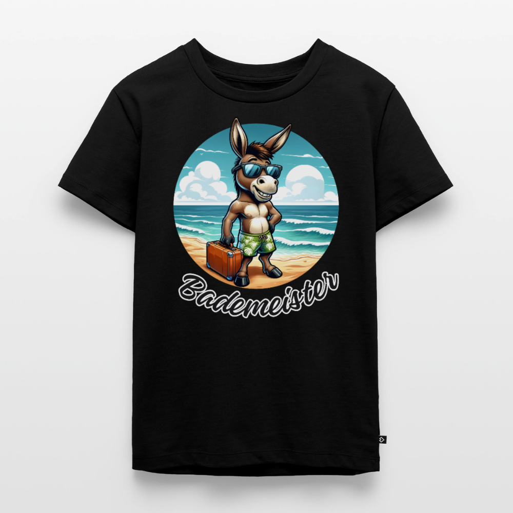 Bademeister - Kinder Camping T-Shirt - Schwarz